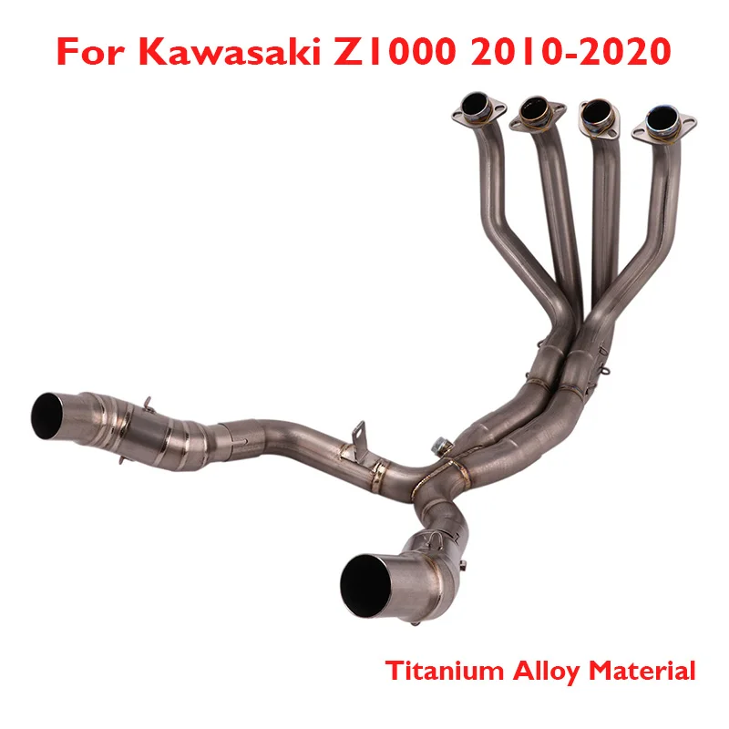 Motorcycle Exhaust Header Pipe Titanium Alloy Connection Link Tube Slip on Z1000 System for Kawasaki Z1000 2010-2021