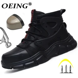 New Luxury Designer High Waterproof Steel Toe Men Work Shoes Male Safety Unbreakable Sneakers Anti-Smashing Puncture Boots 2022