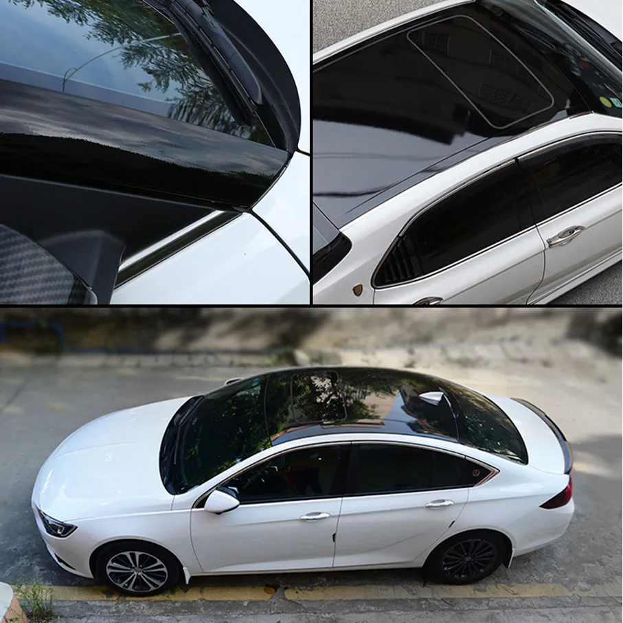 50CM*135CM PVC Glossy Car Roof Vinyl Film Stickers Simulation Panoramic Sunroof Protective Film Covers Decorative Rubber Strip