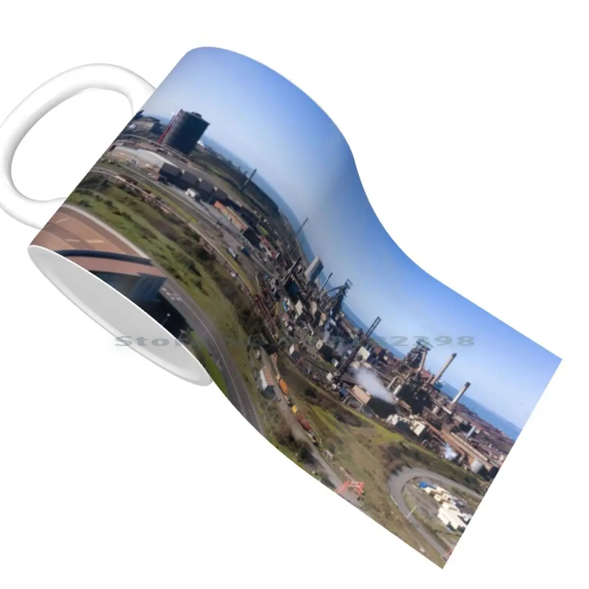 Port Talbot Steel Works Ceramic Mugs Coffee Cups Milk Tea Mug Steel Port Talbot Steel Works Thyssenkrupp South Wales Smoke