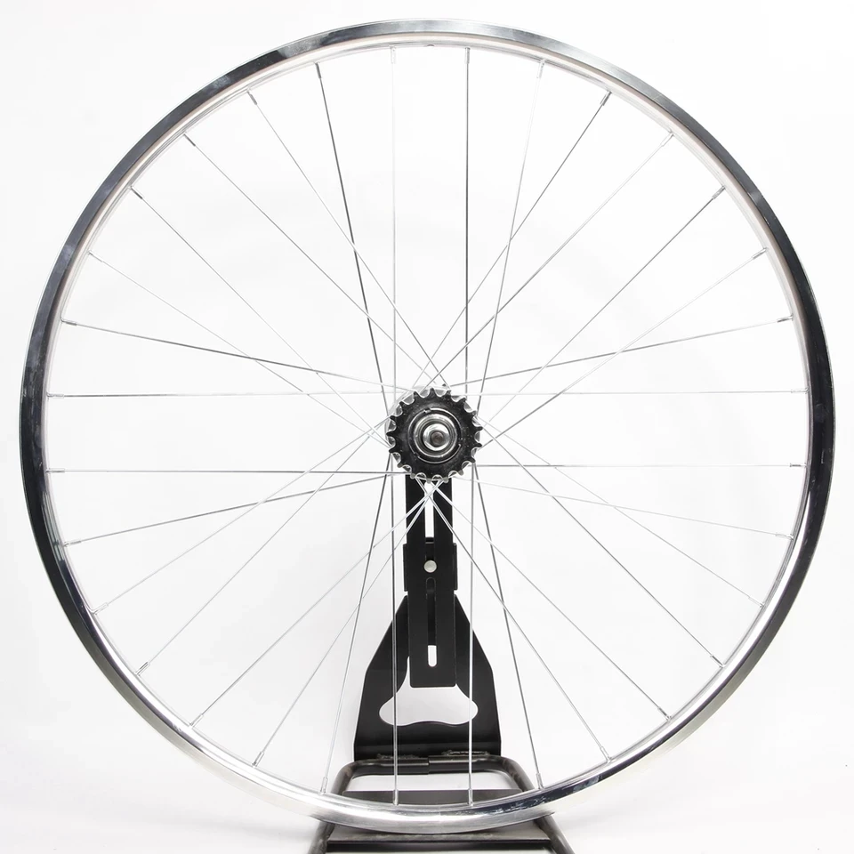 700C Fixed Gear Bike Retro Silver Wheels Aluminum Alloy Fixie Wheelset Single Speed Bike Racing Wheel with High Strength Rim