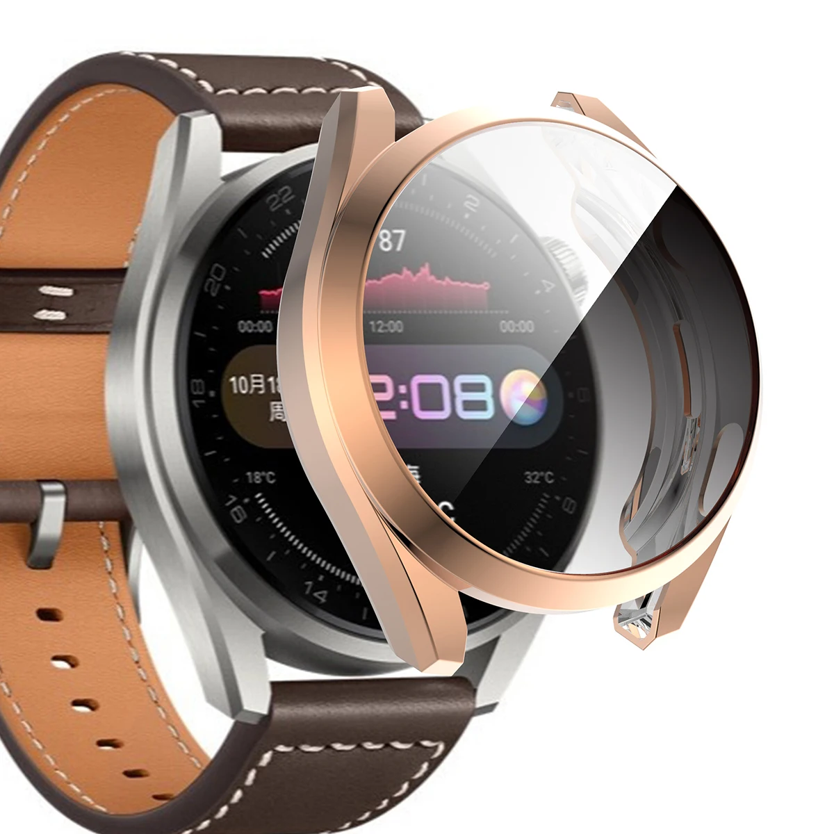 تصفيح حافظة واقية من البولي يوريثان لساعة هواوي 3/برو كامل حامي الشاشة قذيفة الإطار