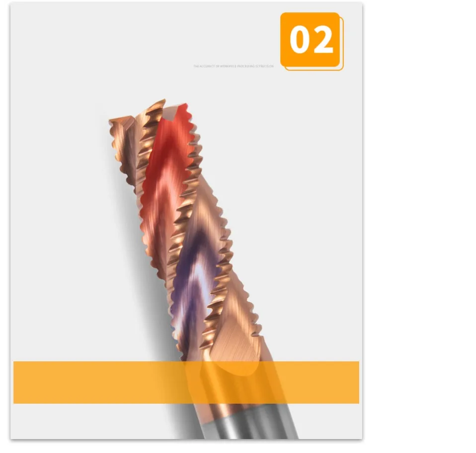 1 Stück / 5 Stück / 10 Stück 3-Schneiden-Wolframstahl-Hartmetall-Nanobeschichtung Wellenform-Schaftfräser für die Grobfräsbearbeitung CNC-Bearbeitung Endfräser – Detail 9
