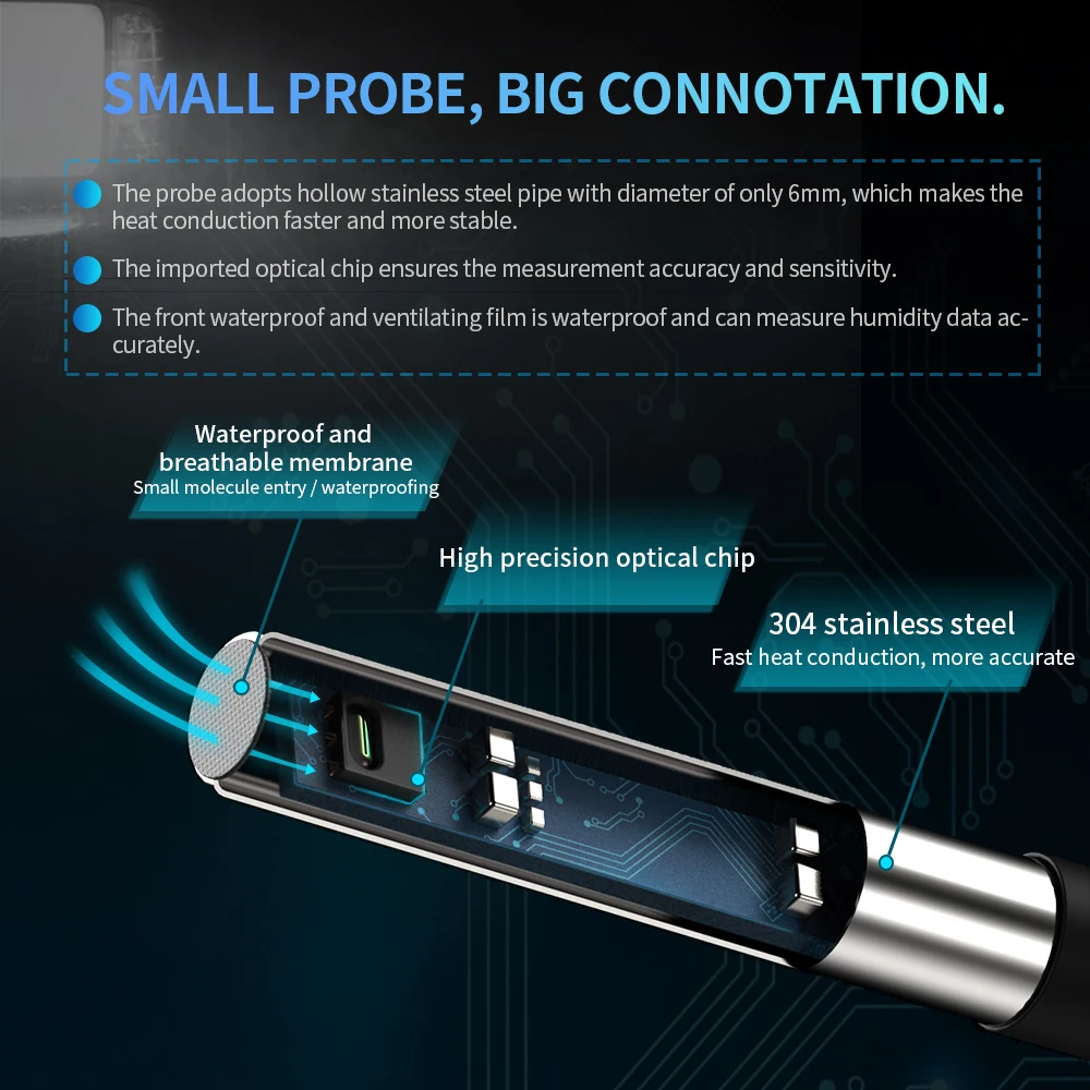 Wifi Usb 온도 센서 프로브 전력 모니터링 알람 Wifi 온도계 습도계 데이터 로거 App 용 경보 감지기