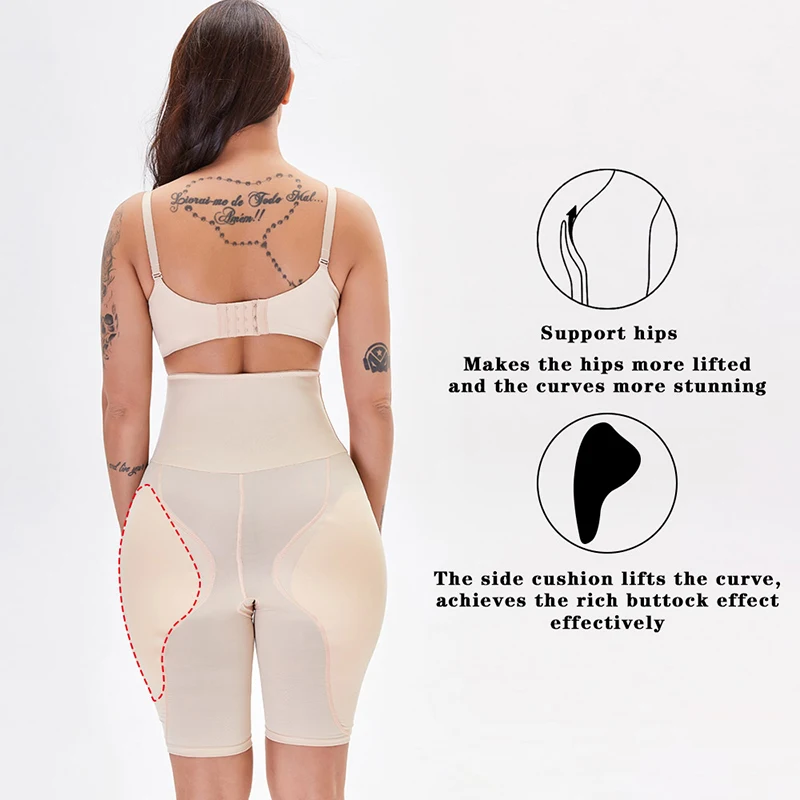 Womens Seamless Butt Lifter Padded Panties Hip Enhancer Underwear Sponge Fake Ass High Waist Underpants Sexy Buttocks Boyshorts