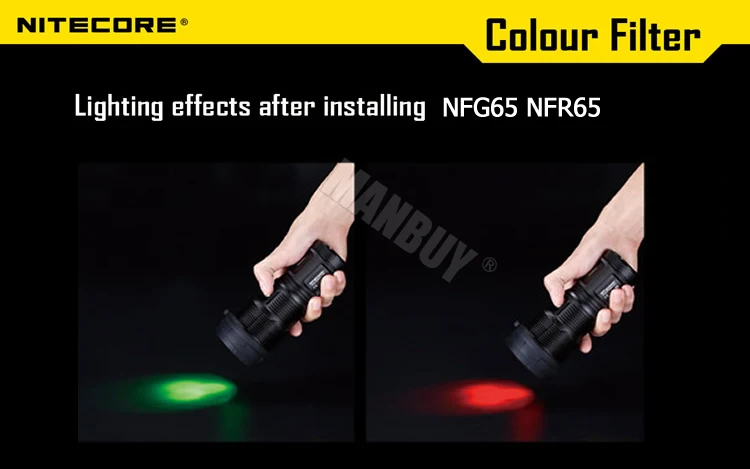 NITECORE NFR65 NFG65 for P30i Filter Diffused Mineral Coated Glass Lens Flashlight with Head 65mm Accessories Red Green 2 colors