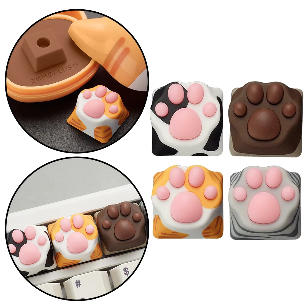 Cute Silicone Cat Paw Gaming Mechanical Keyboard Keycap DIY Custom for Cherry MX Switches