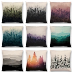 MIAOTU Forest Tree Throw Pillow Covers Nature Pillow Case Cotton Linen Cushion Cover for Sofa Living Room Decorative Pillows