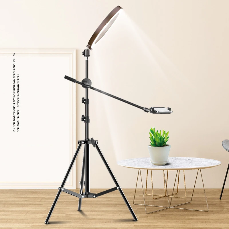 26CM Selfie LED Ring Light With Adjustable Desk Phone Shooting Bracket Stand Photography ringlight Tripod Stand Boom Arm Youtube