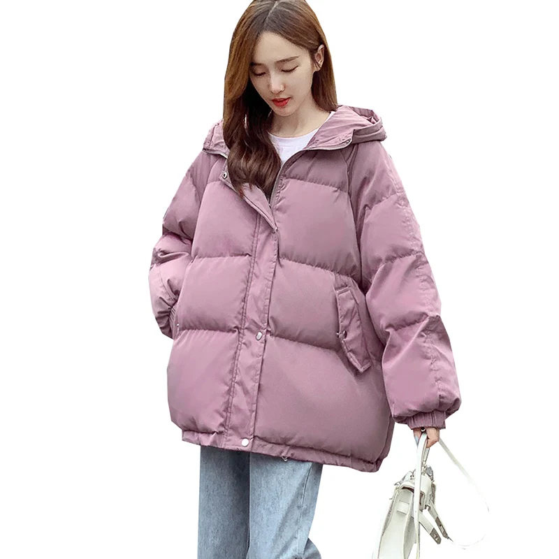 Winter Down Padded Jacket Female Fashion Loose Parka Overcoat Women Thick Warm Hooded Jackets Outerwear Lady 2023 New