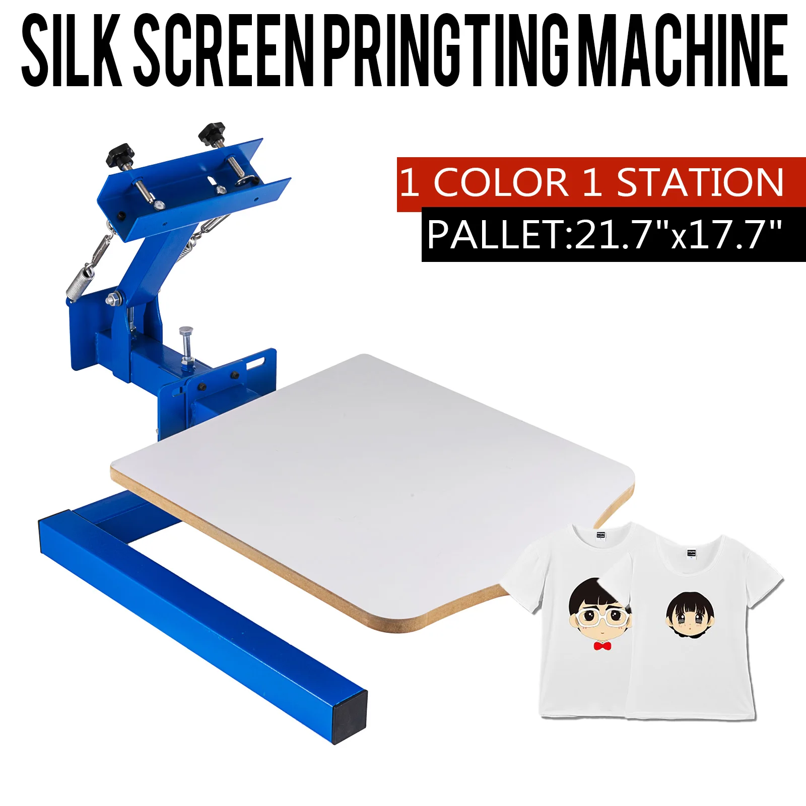 1 colore 1 stazione serigrafica macchina da stampa pressa a caldo in acciaio utensili manuali 21,7 x 17,7 pollici kit fai da te pressa per attrezzature per magliette