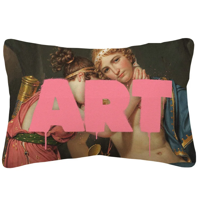 Europe Oil Painting Altered Portrait Art Cushion Cover Nordic Retro Vintage Pillow Case For Sofa Couch Decoration