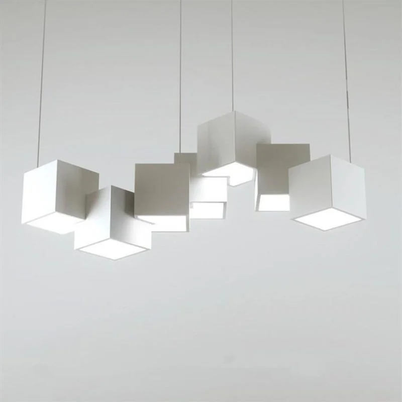 Dim Magic Cube Led Creative Pendant Light 7/8 Head Ceilng Hanging Lamp 35/40W for Dining Room Living Room Light Fixture