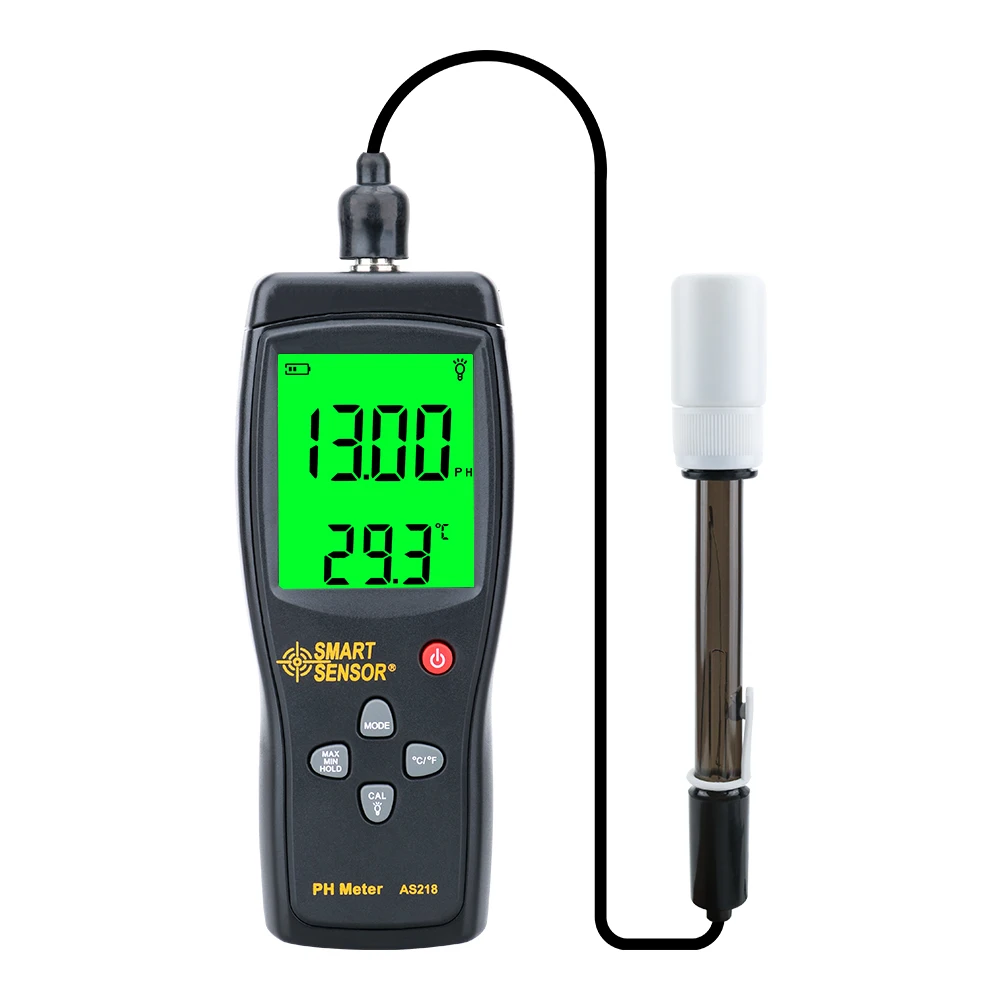 Digital PH Meter ph Meter PH Tester Smart Sensor AS218 0.00~14.00pH Moisture Measuring Instrument Water PH Acidity Meter