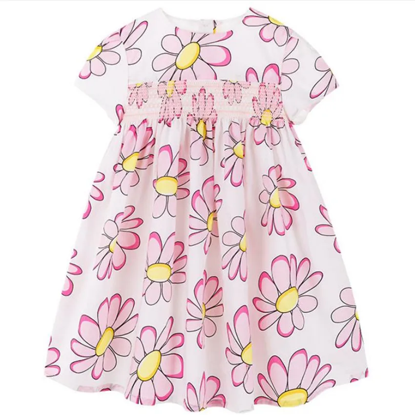 

Baby Girl Smocked printed Dress Infant Smock Frocks Children Spanish Boutique cotton Baby Girl Spain Handmade Smocking Dresses