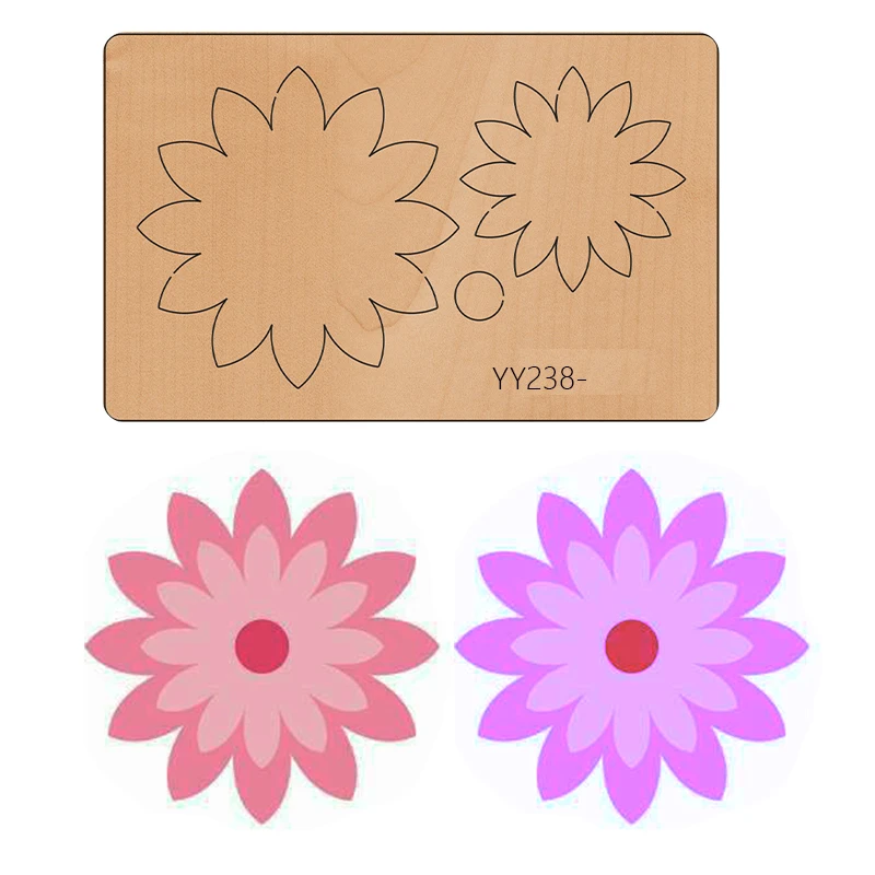 

Wooden die cutting process rose flower knife mold, YY238Sunlight Cutting compatible with most manual die cutting dies