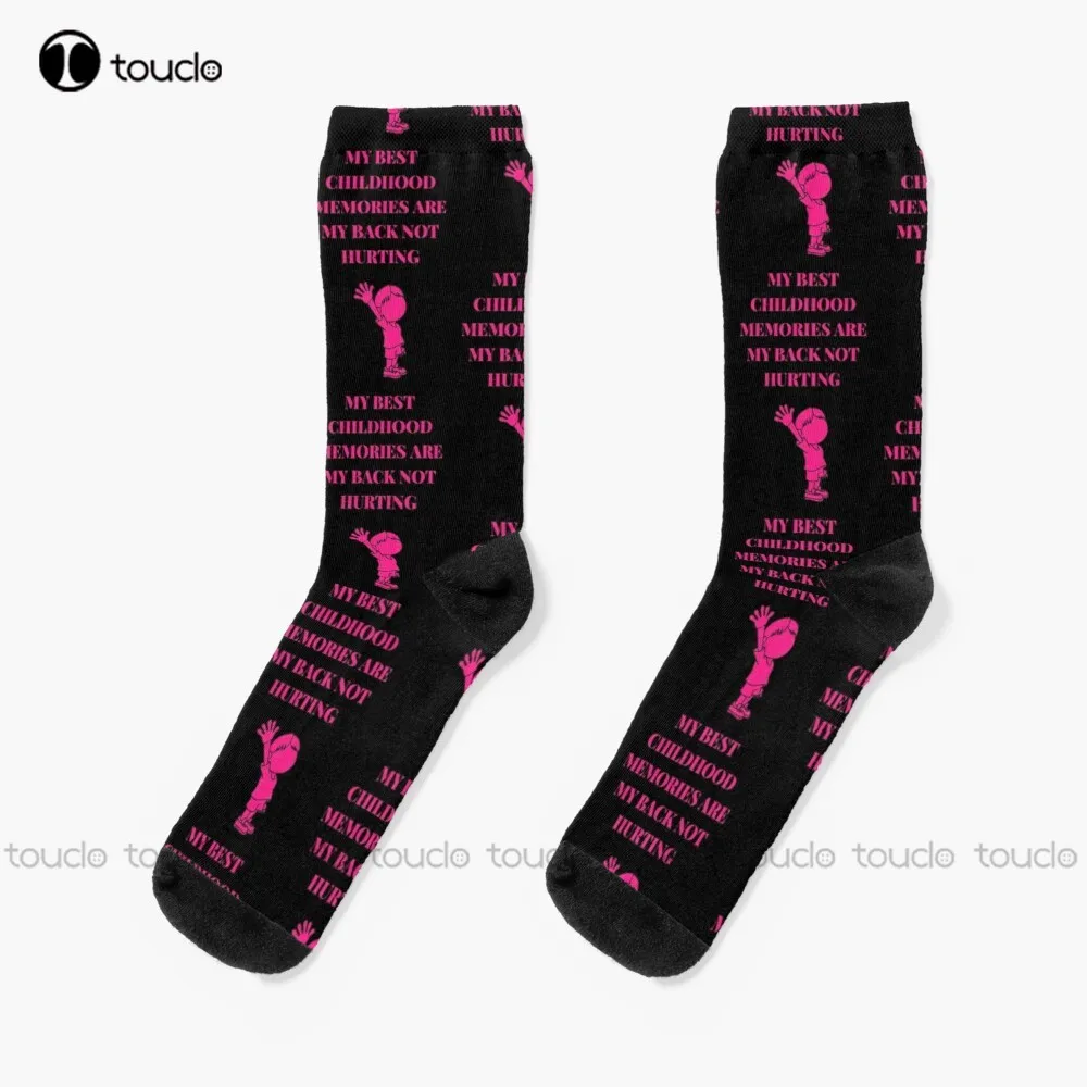 My Best Childhood Memories Are My Back Not Hurting Socks Mens Cotton Socks Personalized Custom Unisex Adult Teen Youth Socks