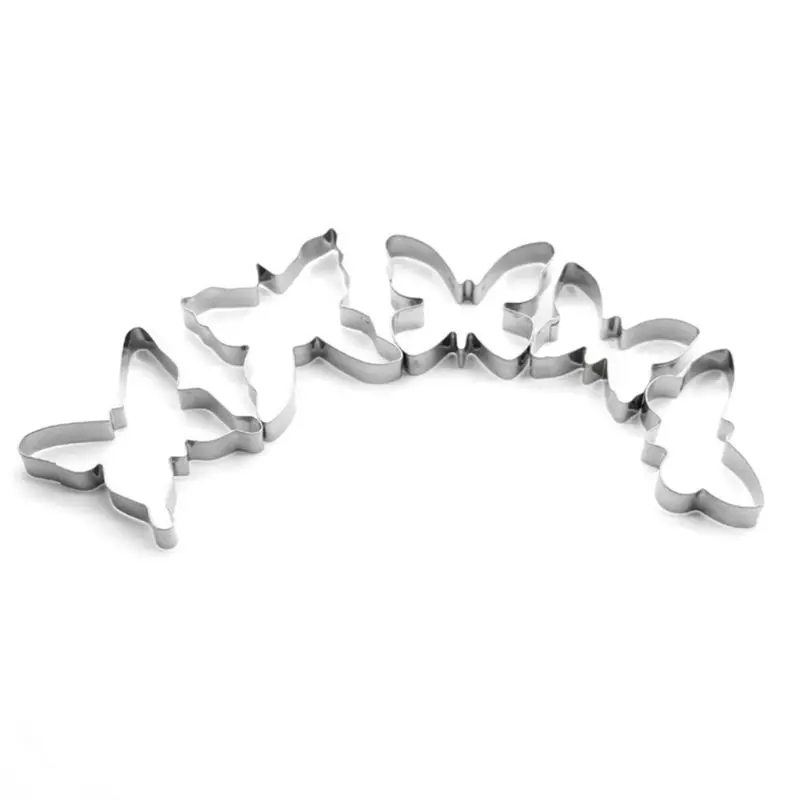 5 Pcs Easter Butterfly Cookie Cutter Different Shapes Stainless Steel Biscuit Cutters Baking Kitchenware