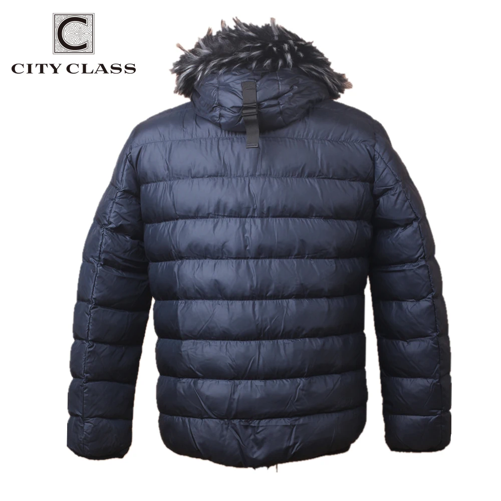 CITY CLASS Classic Brand Winter Men Coat Hot Sale Business Jacket Coat Removable Hood Fur Coat Fashion for Male CC6075