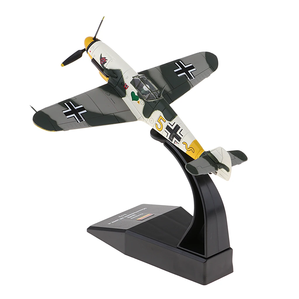 1:72スケールBf-109/me-109戦闘機モデル-ダイキャストファイタープレーンのレプリカ-ミニ装飾玩具