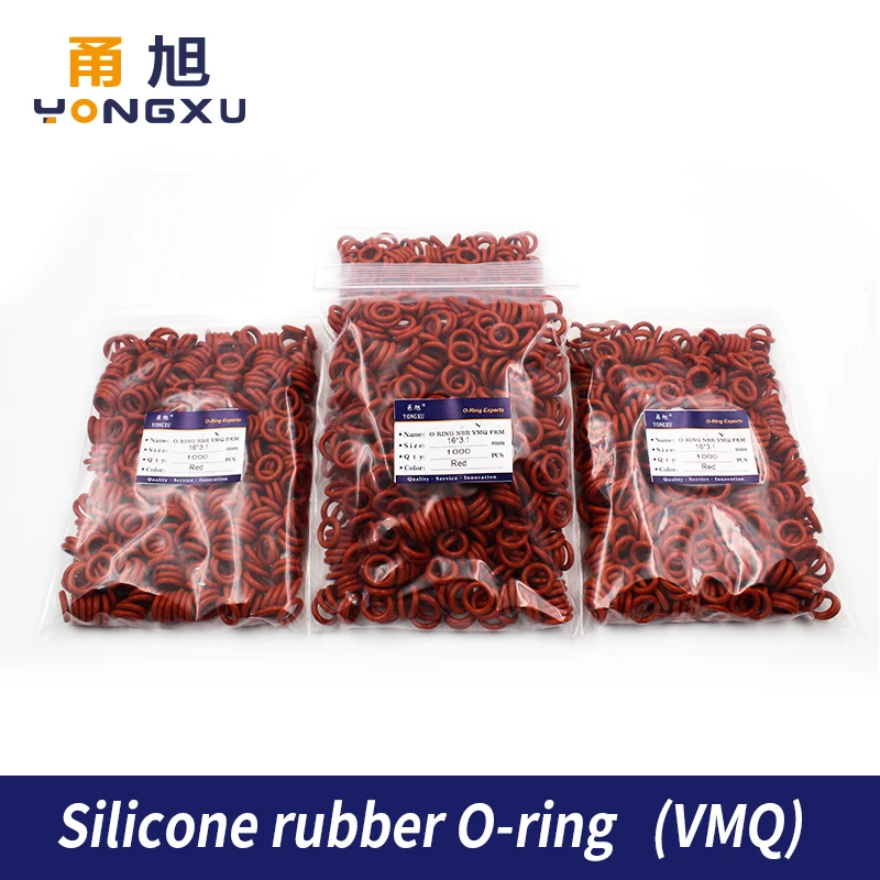 1000PCS/lot Red Silicon wholesale VMQ 3.1mm Thickness  OD10/11/12/13/14/15/16/17/18/19/20mm O Ring Seal Rubber Gasket Rings