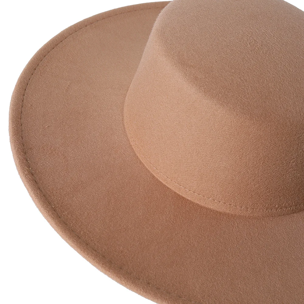 9.5cm brim fedora hat winter hat flat brim flat top jazz hat solid color flat side unisex jazz hat wholesale шляпа женская