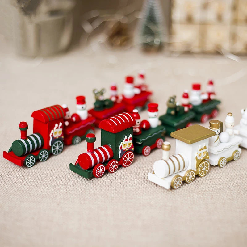 

New Year Gifts Christmas Decorations for Home Creative Color Christmas Train Christmas Child Gift Christmas Ornaments Navidad,Q