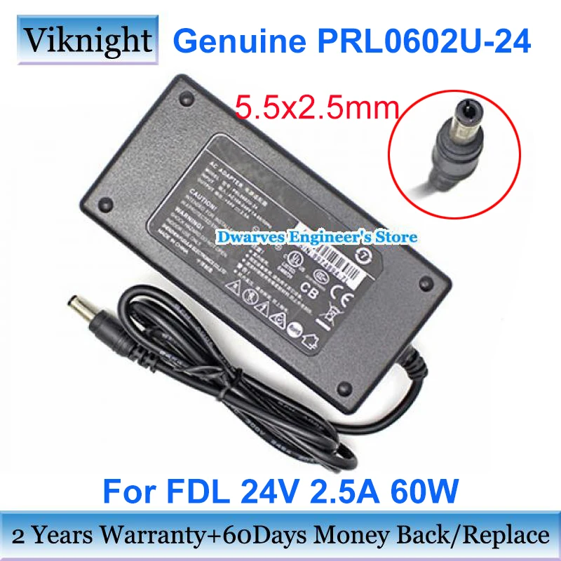 

Genuine PRL0602U-24 Power Adapter 24V 2.5A 60W Laptop Charger For FDL 5.5x2.5mm