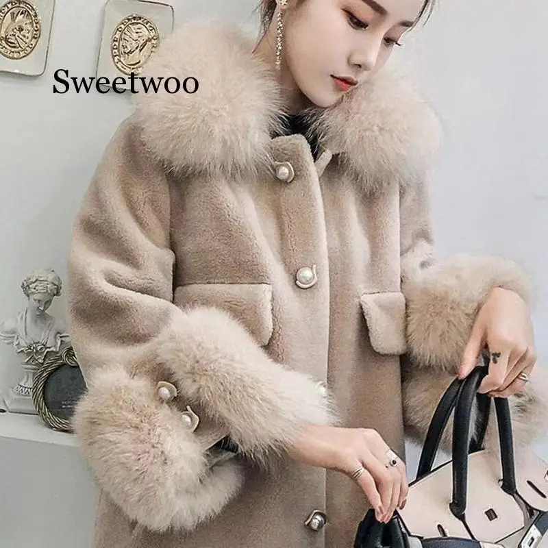 

2020 Faux Fur Coat Women Casual Hoodies Furry Thick Warm Long Faux Wool Fur Jacket Loose Winter Coat Women