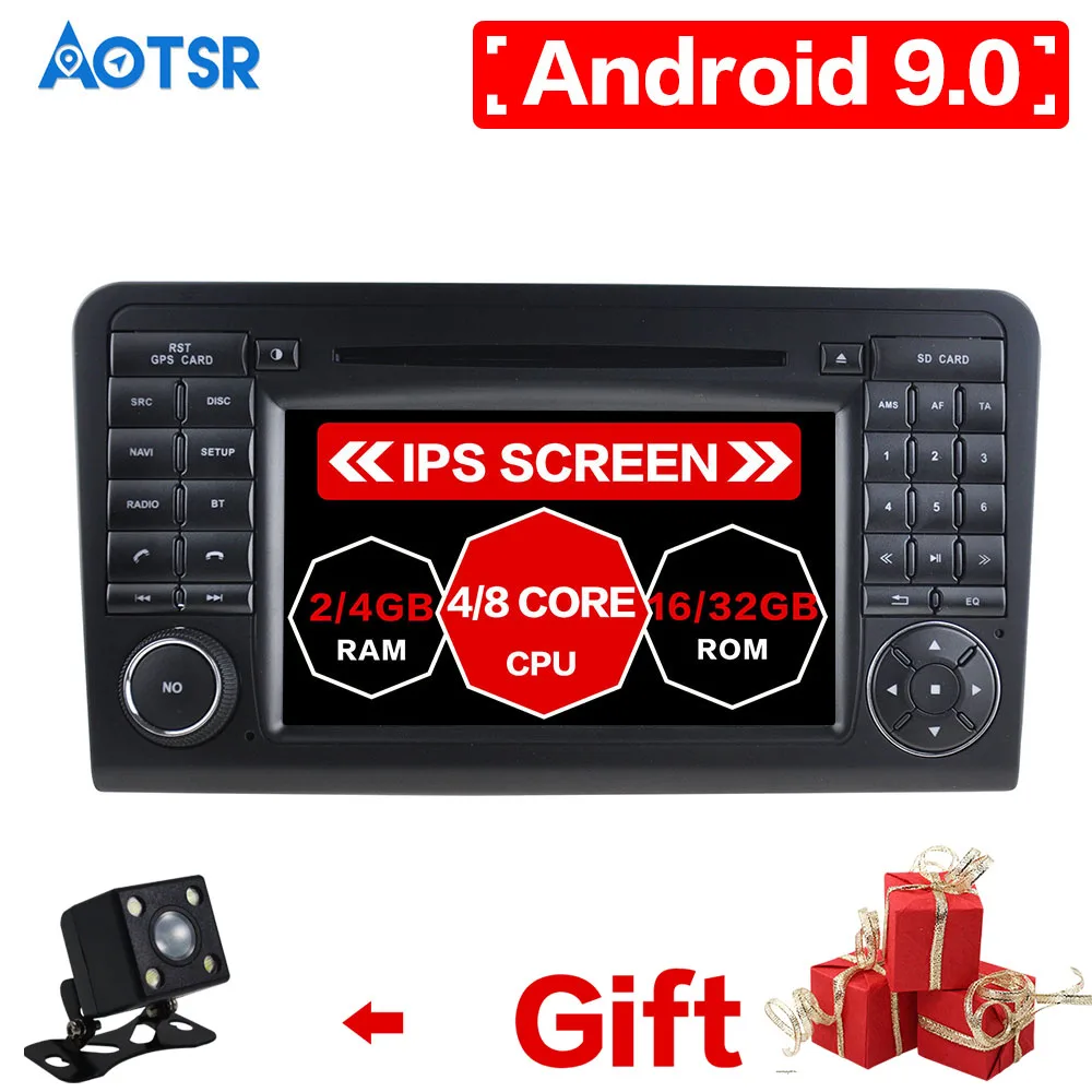 DSP Android 9.0 Car DVD Player GPS navigation For Benz ML300/ML350/ML450/ML500 2005-2012 head unit multimedia Radio media player