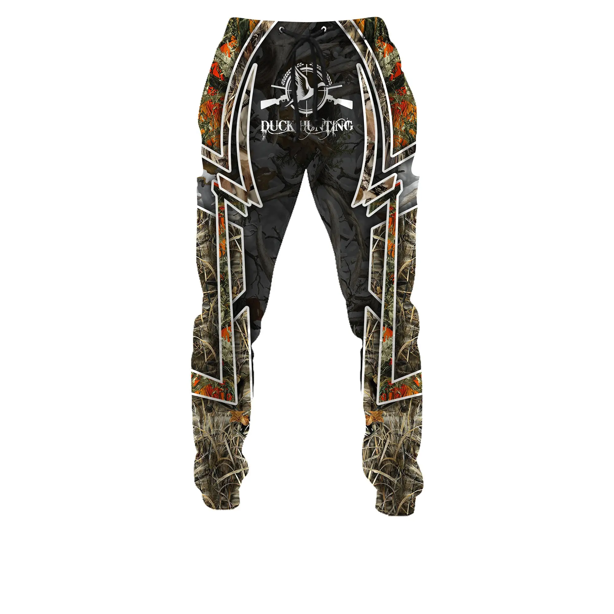 Pantalones Harajuku 3D hombre – Estampado tatuaje lobo y dragón