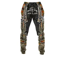 Pantalones Harajuku 3D hombre – Estampado tatuaje lobo y dragón