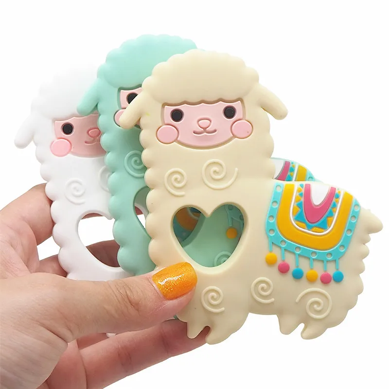 Chenkai 10PCS Silicone Alpaca Teethers Food Grade Baby Cartoon Pacifier Teething For Baby Nursing Accessories and Gifts BPA Free