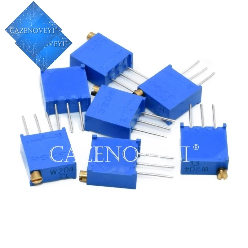5pcs 3296W 3296 50 100 200 500 ohm 1K 2K 5K 10K 20K 50K 100K 200K 500K 1M ohm 103 100R 200R 500R Potenciômetro Trimpot Trimmer