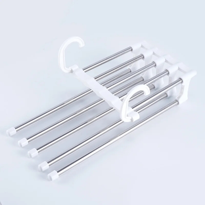 Black Magic Pants Rack Multifunctional Magic Pants Rack Household Telescopic Multi-layer Folding Hanger