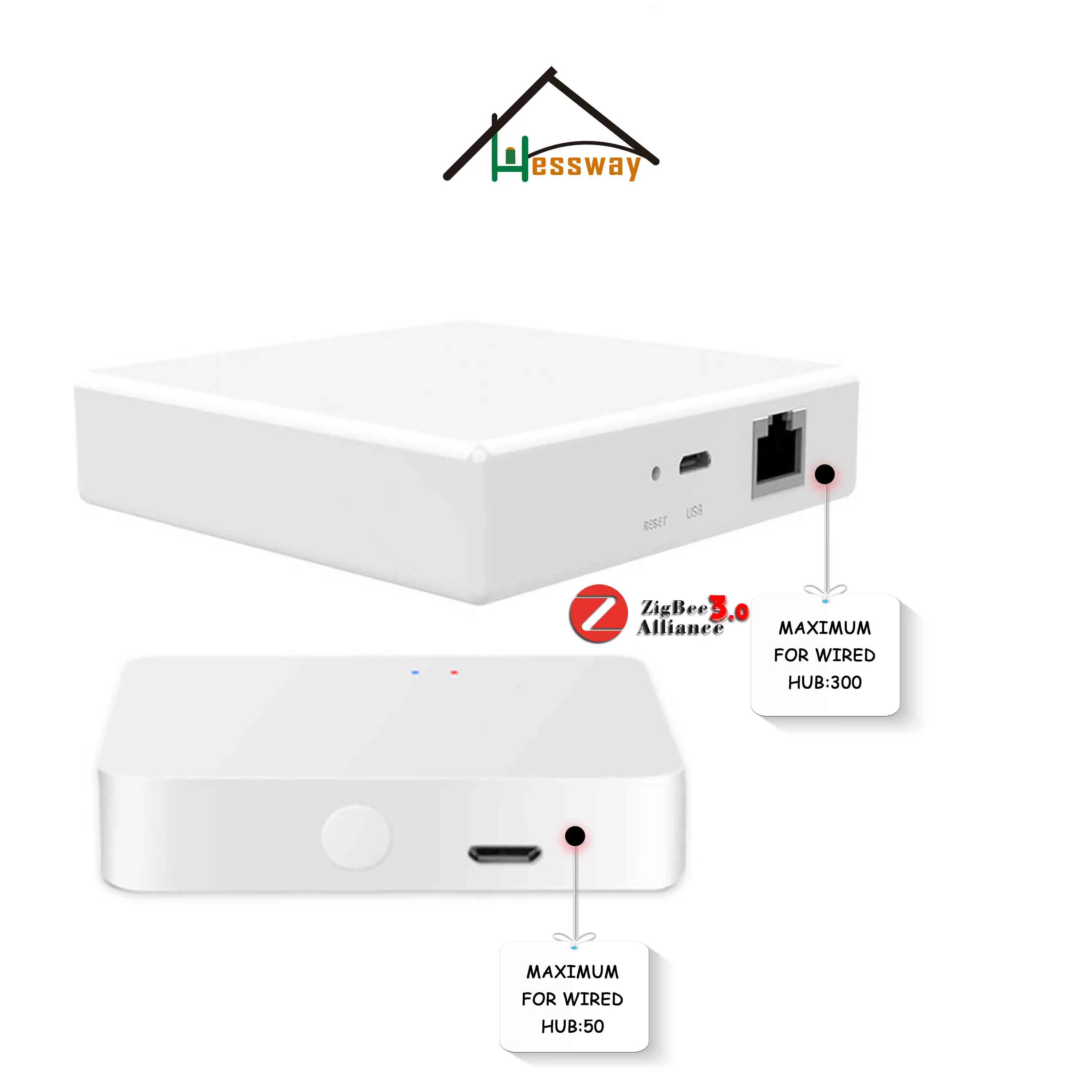 HESSWAY-HUB de enlace inteligente TUYA, termostato Zigbee, WIFI para interacción de voz, funciona con Alexa y Google Home