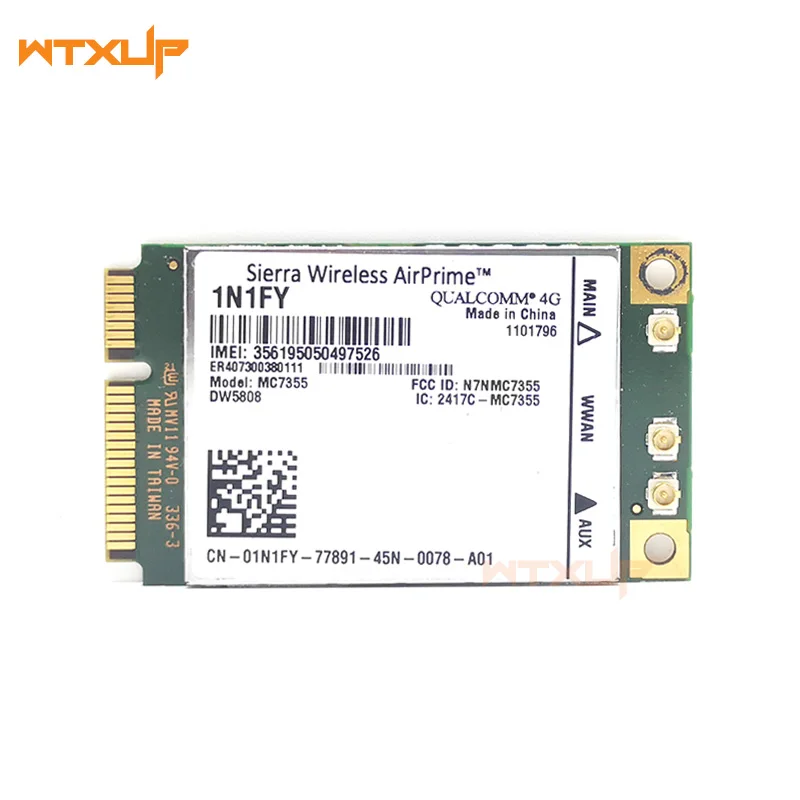 Wireless AirPrime MC7355 mini PCIe LTE HSPA+ GPS 100Mbps Card 4G Module for 1N1FY DW5808 Sierra Dell 1900/2100/850/700 (B17)/700