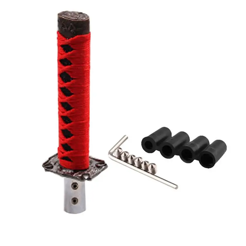 Fashion 1 Set Universal Samurai Sword Vehicle Car Shift Knob Katana Metal Weighted Sport Shifter 4 Adapter