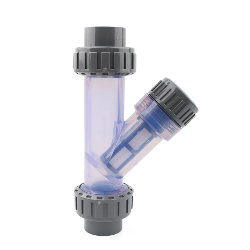 1pc 20/25/32/40/50mm Transparent  PVC Filter Water Supply Pipe Fittings Water Drinking Pipe Purification Adapter Aquarium Filter