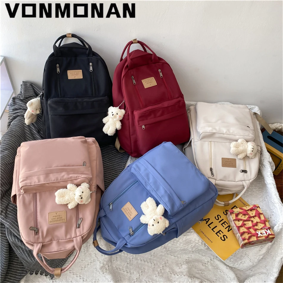 Multifunction Double Zipper Women Backpack Teenager Girls Laptop Rucksack Student Shoulder Bag 2024 Korean Style School Book Bag