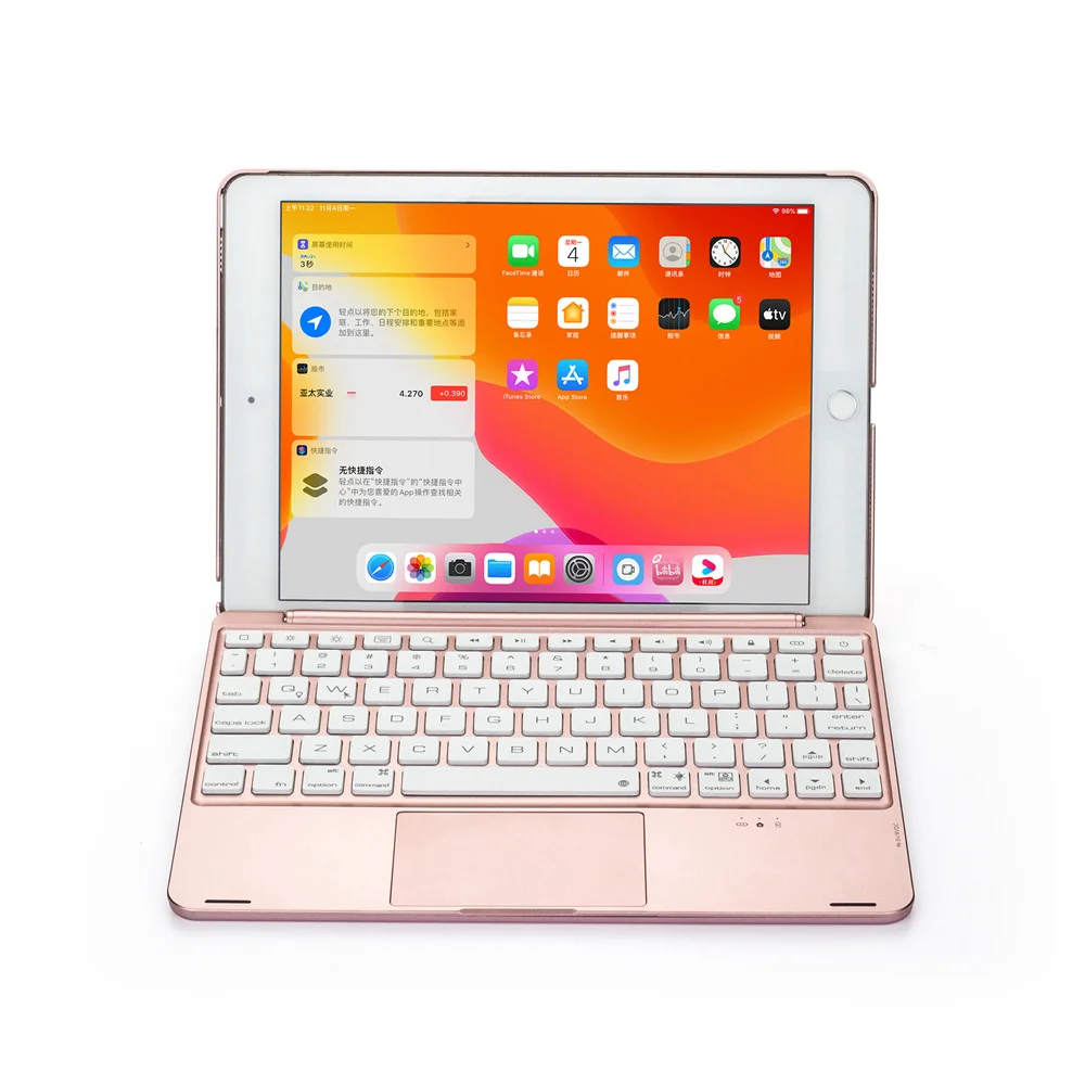 For New iPad 9.7 2017 2018/Pro 9.7/Air 1&2 Tablet Aluminum Backlight Wireless Bluetooth Hebrew Trackpad Keyboard Case Cover