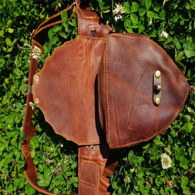 Bolsa de couro medieval, carteira masculina e feminina de steampunk para cosplay de pirata