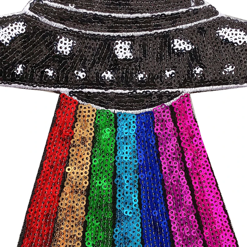 Alien Embroidery Badges, Sequins, Alien Spaceship, Cloth Patch Sticker, Clothing Accessories, Iron on Patches for Clothing