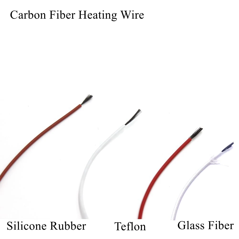 Carbon Fiber Heating Wire Cable Glass Fiberglass Sheath Freeze Infrared Dry Pipe Frost Warm Underfloor Sewer Floor 12V 110V 220V