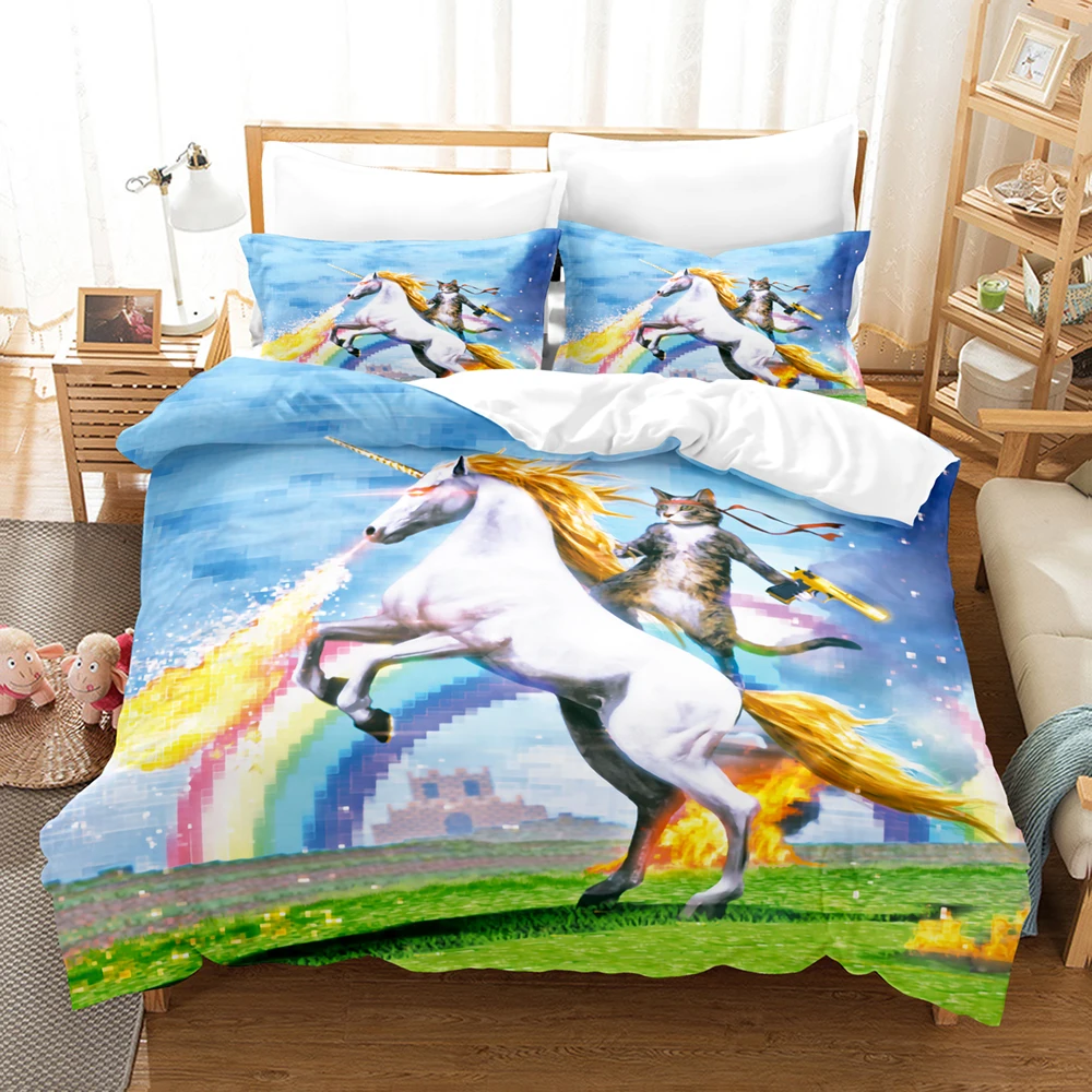 

Luxury 3D Motorcycle Bedding Sets Boy's Duvet Cover and Pillowcase Set Unicorn Quilt Cover Twin King Queen Full Bed Set