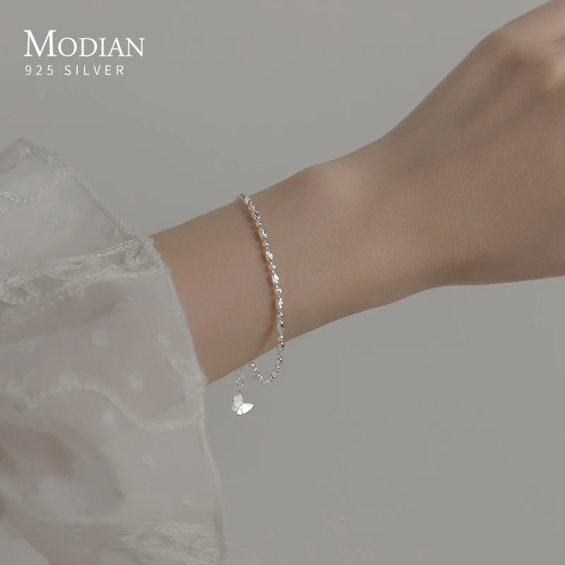 Modian Vintage Pattern Simple Bracelet 100% Real 925 Sterling Silver Charm Female Bracelets For Women Fine Jewelry Pulseira