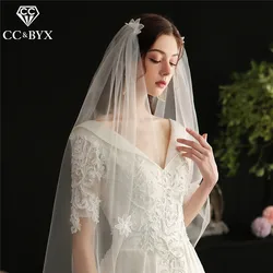 CC Hair Veil 100% Handmade Luxury Wedding Accessories for Bridal Women Marry Headdress Veils With Combs Flower Shape DIY V649