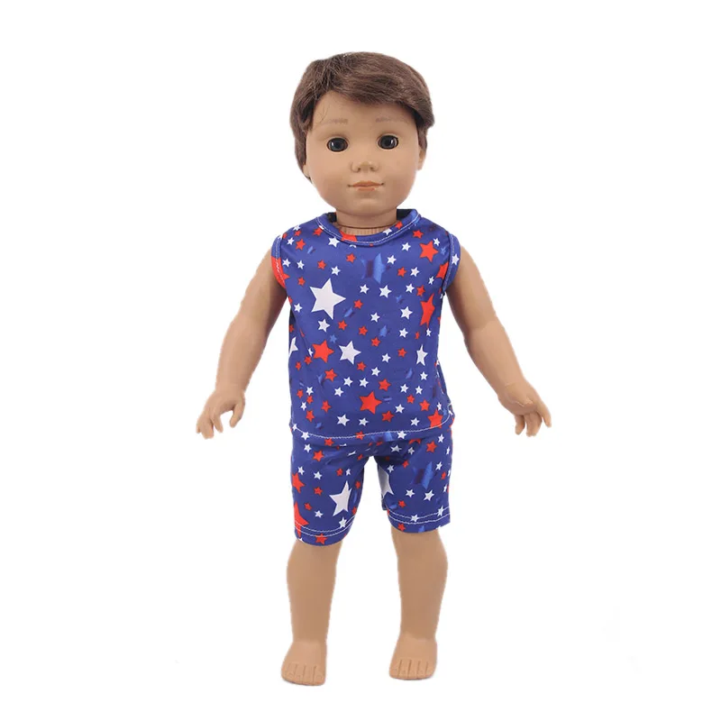 Doll Clothes Summer Leisure Two-Piece Suit: Underwear + T Shirt For 18 Inch American&43Cm Baby New Born Doll Generation , Gift