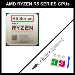 AMD Ryzen 5 Processors with Thermal Grease AMD AM4 CPU RYZEN 5 5600X with Thermal Paste R5 3600X 6 Cores CPU 2600 for B550 Mobo