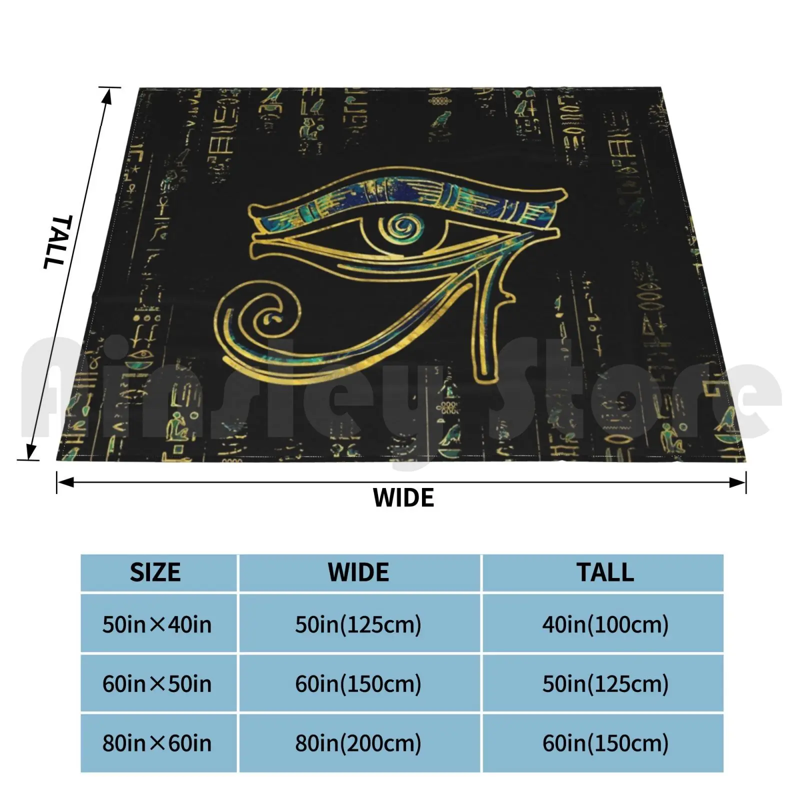 Egyptian Eye Of Horus On Hieroglyphics Gold And Marble Blanket Super Soft Warm Light Thin Wadjet Eye Of Ra Egypt